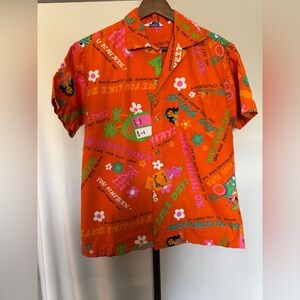 Orange Hawaiian Short-Sleeve Shirt